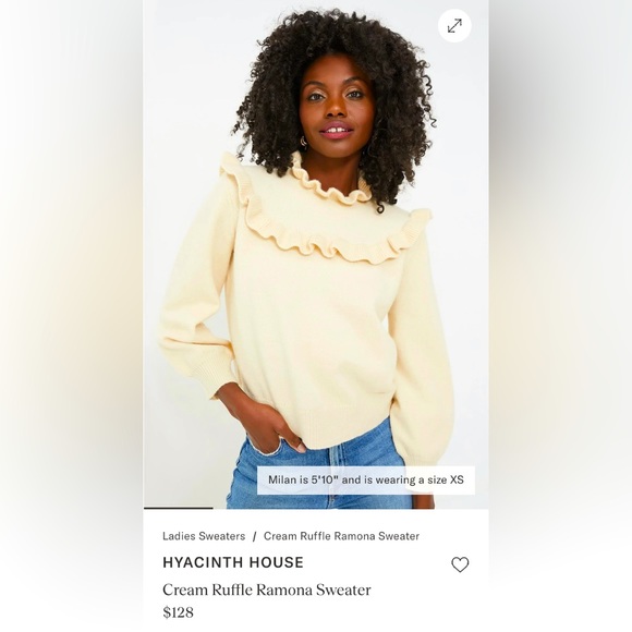 NWOT HYACINTH HOUSE Ruffle Ramona Sweater - Picture 2 of 10
